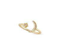 Elk & Bloom Women's 14K Gold Moon & Star Ring Elk & Bloom Gold One Size