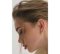 Elk & Bloom Women's Chunky Gold Rope Huggie Hoop Earrings Elk & Bloom Gold One Size