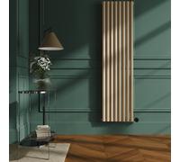 Elk Brown Vertical Smart Electric Radiator with Wi-Fi Thermostat - 2x1.2KW - H1800xW472 - Bathroom Safe