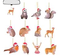 Elk Christmas Decorations, Christmas Tree Decorations - Acrylic Bag Pendant, Funny Animal Tree Decoration | Colorful Christmas Elk Bird Owl Dog Decor