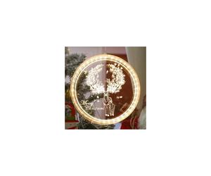 (Elk) Christmas Decorative Window Light 16cm 3D LED Hanging Christmas Lights Christmas Window Decorations Battery Operated for Indoor Outdoor Christmas Tree