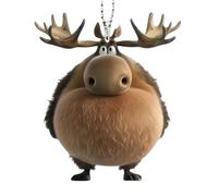 Elk Christmas Tree Ornaments - Acrylic Cartoon Moose Decorations | 2D Flat Hangable Pendants Trees, Cars, Holiday Decor, Seasonal Gift, Animal Lovers for Home, Offices, Party or Festive Display