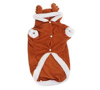 Elk Design Dog Hoodie Winter Coat, Pet Winter Clothes for Medium Large Dogs, Thickened Warm Polyester Hooded Jacket with Loose Fit for Husky Golden Retriever Bulldog (3XL)