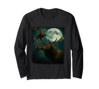 Elk Howling at the Moon - Funny Elk Hunting man women kids Long Sleeve T-Shirt
