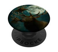 Elk Howling at the Moon - Funny Elk Hunting man women kids PopSockets Adhesive PopGrip