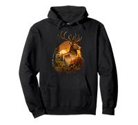Elk Hunting Hiking Outdoor Camping Stag Forest Wildlife Pullover Hoodie