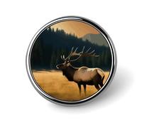 Elk in The Meadow Badge Holder Exquisite Round Badge with Picture Pin DIY Button Badges Personalized Metal Button Pin Fashion Brooch Crafts Gifts Clothes Decorative Pins