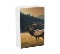 Elk in The Meadow Cigarette Case - Waterproof & Crush Proof Cigarette Holder Case for 20 King Size Cigarettes, Portable Pocket Size Travel Box for Men & Women