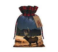 Elk in the meadow Fashionable Print Medium Drawstring Storage Bag Lightweight and Beautiful for Various Festivals