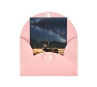 Elk in the meadow Greeting card, blank inner page, includes envelope, 10 cm x 15 cm, for anniversary and party invitations.