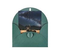 Elk in the meadow Greeting card, blank inner page, includes envelope, 10cm x 15cm.