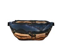 Elk In The Meadow Large Crossbody Fanny Pack,Gifts For Enjoy Sports Festival Workout Traveling Running Casual, Black, One Size