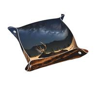 Elk in The Meadow Leather Storage Tray Small Stylish and Personalized Small Items and Cosmetics Organizer