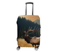 Elk In The Meadow Luggage Cover Tsa Approved Suitcase Covers for Luggage Elastic Washable Suit Case Covers Anti-Scratch Travel Luggages Sleeve Suitcase Protector Fits 19-30 Inch Case(), White, L