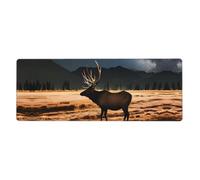 Elk in The Meadow Mouse Pad 11.8x31.5 in. Non-Slip Base for RGB Keyboard, Mouse and Laptop, Suitable for Gaming and Office.
