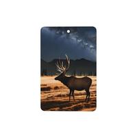 Elk In The Meadow Pattern Car Air Fresheners 6 Pcs Rectangle Hanging Aromatherapy Tablets Scented Fresheners For Bedroom Bathroom