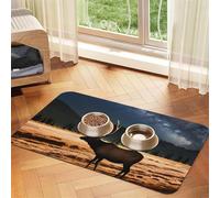 Elk in the meadow Pet Absorbent Leather Placemat 40x60cm Beautiful Design Cat and Dog Bowl Mat Portable Storage