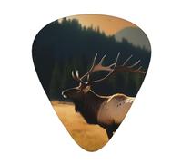 Elk In The Meadow Printed Guitar Picks 12 Pcs With Organizer Storage Box,Thin,Medium,Heavy Guitar Picks,For Acoustic Guitar Bass