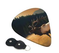 Elk In The Meadow Printed Guitar Picks,Guitar Picks 6 Pcs With Picks Holder,Unique Guitar Gift For Bass Electric Acoustic Guitars