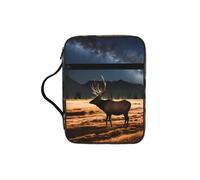 Elk in the Meadow Water-Resistant Bible Tote Bag with Pocket, Large Journal Cover Case for Church Travel