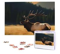 Elk In The Meadow Wooden Puzzles 1000 Pieces Personalized Jigsaw Puzzle For Adults Interesting Custom Photo Puzzles Gift For Holiday Birthday Wedding Anniversay
