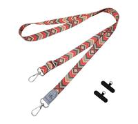 Elk Phone Adjustable Neck Lanyard Lingge Cellphone Shoulder Strap Mobile Phone Shoulder Crossbody Cable Suitable for All Smartphones (Red stripes)
