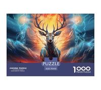 Elk 。 Puzzles for Adults 1000 Piece 。 Puzzles for Adult,。Puzzle 1000 Pieces for Adults Challenging Puzzle Games,Cool And Beautiful Deer-70x50cm/1000pcs