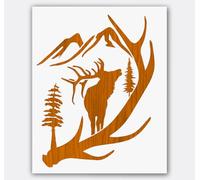 Elk Silhouette Wall Stencil 9 x 12 in - Reusable Mylar Painting Template for Decorative Wall Art and DIY Projects