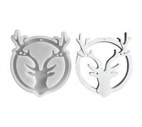 Elk Silicone Mold - Silicone Deer Head Tree Pendant Moulds | Easy Release Craft Animal Mold for Aromatherapy Candle Plaster Epoxy Resin Gypsum Christmas Home Decor Soap Pendant Crafting