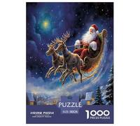Elk Weihnachtsmann Puzzles 1000 Teile Schwer Puzzle Spielzeug Lernspiel Impossible Herausforderungsspielzeug Für Erwachsene Und Kinder Ab 14 Jahren 38x26cm/1000pcs