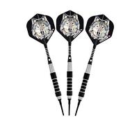 Elkadart unisex adult Lone Wolf Soft Tip Darts with Storage Travel Case 16 Grams, Black, 16g US