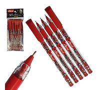ELKOS RED Ballpoint Pens, 0.7mm Fine Point, Pack of 5, ZivicXtra Ball Pens, Multipack, Perfect for School Home Office Use, PATEL Black Ball Pen