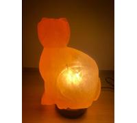 Elkoza Cat Salt Lamps Handmade Wood Silhouette Natural Healing IONES Therapeutic 100% Pure Himalayan Pink Crystal Salt Lamp Fine Quality (Cat Salt Lamp Himalayan)