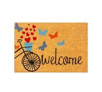 Elkoza Coco & Coir Door Mat |Indoor/Outdoor|Heavy Duty Bristles| 100% Natural Coir| Weather Resistant|Eco-friendly| |Non Slip| Welcome Entrance Doormat (40 X 60CM -15MM Thick Coir Mat)
