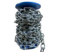 Elkoza DIN 5685 Heavy Duty Hot Dipped Galvanised DIY Strong Short Link Steel Chain (8mm Galvanised Chain, 0.5 Meter Chain)