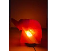 Elkoza Elephant Salt Lamp Handmade Wood Silhouette Natural Healing IONES Therapeutic 100% Pure Himalayan Pink Crystal Salt Lamp Fine Quality (Elephant Salt Lamp Himalayan)