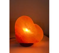 Elkoza Handmade Wood Silhouette Natural Healing IONES Therapeutic 100% Pure Himalayan Pink Crystal Salt Lamp Fine Quality with Dimmer Switch (Heart Lamp Salt Lamp, Himalayan 3D Salt Lamp)