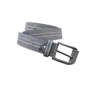 Elkoza Stiched Leather Belts (Grey Mid Double Stitch, 34'' - 36'' Waist)