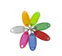 Elkoza |Unmatched | Double-Sided | Xtra Large| Premium Quality|Trasparent Both Sides Information visible both sides |Keychains, Metal Ring, 66 x 29 mm, Assorted Colours