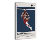 ELKPDOE Brandon Ingram Basketball Art Posters Canvas Poster Wall Art Decor Print Picture Paintings for Living Room Bedroom Decoration Frame:16x24inch(40x60cm)
