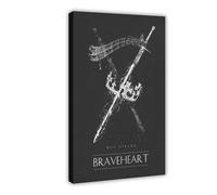 ELKPDOE Braveheart Iconic Vintage Movie Poster Canvas Poster Wall Art Decor Print Picture Paintings for Living Room Bedroom Decoration Frame:16x24inch(40x60cm)