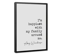 ELKPDOE I'm Happiest with My Family Around Me Poster Quotes | 16"L x 24"W, Black Frame, Multiple sizes, Multiple frame styles, Wall Art Print, for Living Room Decor