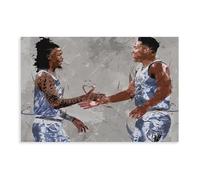 ELKPDOE Ja Morant Desmond Bane Basketball Sport Poster Canvas Poster Wall Art Decor Print Picture Paintings for Living Room Bedroom Decoration Unframe:16x24inch(40x60cm)
