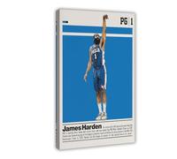 ELKPDOE James Harden Basketball Art Posters Canvas Poster Bedroom Decor Landscape Office Room Decor Gift Frame:24x36inch(60x90cm)