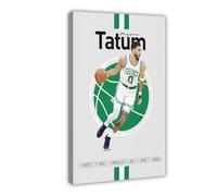 ELKPDOE Jayson Tatum Basketball Art Posters Canvas Poster Bedroom Decor Landscape Office Room Decor Gift Frame:16x24inch(40x60cm)