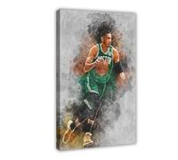 ELKPDOE Jayson Tatum Poster Basketball Photo 0 Canvas Poster Wall Art Decor Print Picture Paintings for Living Room Bedroom Decoration Frame:24x36inch(60x90cm)