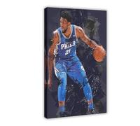ELKPDOE Joel Embiid 0 Poster Basketball Canvas Poster Wall Art Decor Print Picture Paintings for Living Room Bedroom Decoration Frame:12x18inch(30x45cm)