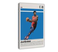 ELKPDOE Joel Embiid Posters Basketball 6 Canvas Poster Bedroom Decor Landscape Office Room Decor Gift Frame:24x36inch(60x90cm)