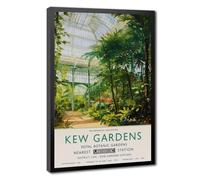 ELKPDOE Kew Gardens Print, London Print, Botanical Gardens | 12"L x 18"W, Black Frame, Multiple sizes, Multiple frame styles, Wall Art Paintings, for Bedroom Decor