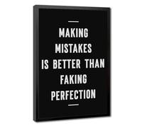 ELKPDOE Making Mistakes Is Better Poster Motivational Quotes | 12"L x 18"W, Black Frame, Multiple sizes, Multiple frame styles, Wall Art Print, for Bedroom Decor